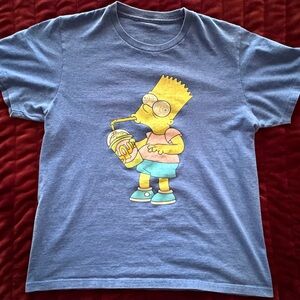 Blue T-Shirt with Bart Simpson Graphic